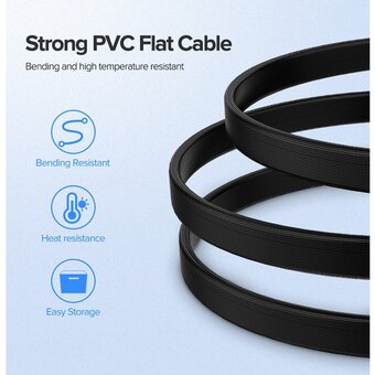  Кабель UGREEN US217 30797 SATA 3 Data Cable 90° Elbow 0.5m Black 