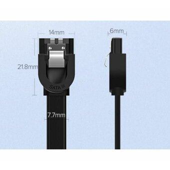  Кабель UGREEN US217 30797 SATA 3 Data Cable 90° Elbow 0.5m Black 