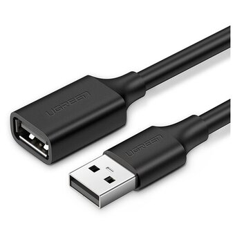  Кабель UGREEN US103 10316 USB 2.0 A Male to A Female Cable 2m Black 