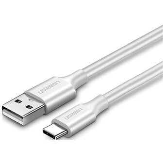 Кабель UGREEN US287 60120 USB-A 2.0 to USB-C Cable Nickel Plating 0.5m White 