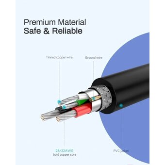  Кабель UGREEN US289 60827 Micro USB Male To USB 2.0 A Male Cable 3m 