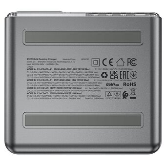  Зарядное устройство ACEFAST Z4 PD218W GaN (AF-Z4-GY) (3*USB-C+USB-A) desktop charging adapter (EU) Space Gray 