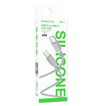  Дата-кабель BOROFONE BX99 Method 60W silicone charging data cable Type-C to Type-C черный 