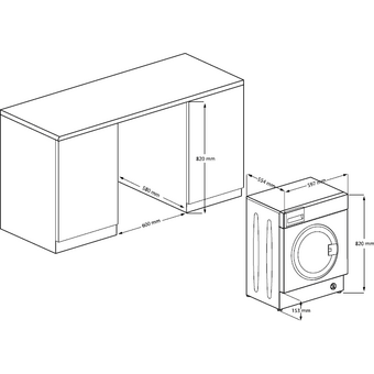 Встраиваемая стиральная машина HOTPOINT BI WMHD 7282 V 