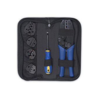  Набор электромонтажных инструментов Cabeus HT-TK-04 (инструмент обжимной для кабельных наконечников, отвертка, сменные  насадки 5 шт.) 