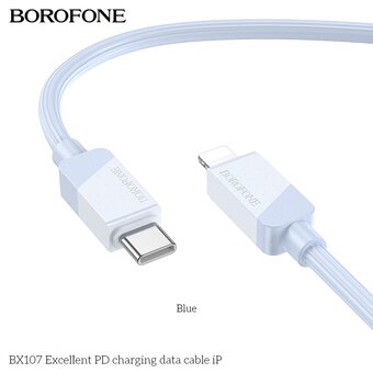  Дата-кабель BOROFONE BX107 Excellent PD charging data cable iP синий 