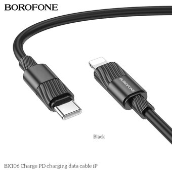  Дата-кабель BOROFONE BX106 Charge PD charging data cable iP черный 