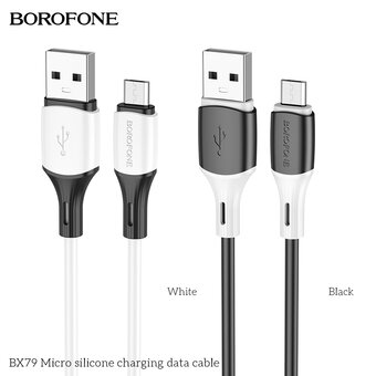  Дата-кабель BOROFONE BX79 BX79 silicone charging Micro, 1м (черный) 