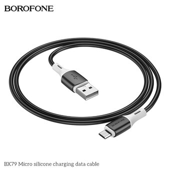  Дата-кабель BOROFONE BX79 BX79 silicone charging Micro, 1м (черный) 