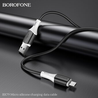  Дата-кабель BOROFONE BX79 BX79 silicone charging Micro, 1м (черный) 