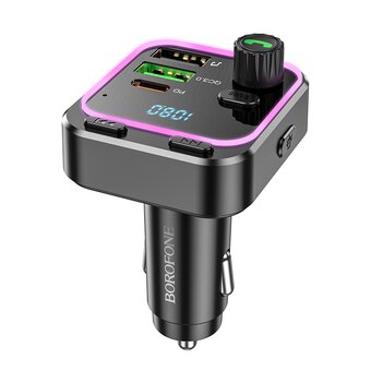  FM-Трансмиттер BOROFONE BC53 Highway PD20W+QC3.0 car BT FM transmitter черный 