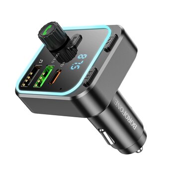  FM-Трансмиттер BOROFONE BC53 Highway PD20W+QC3.0 car BT FM transmitter черный 