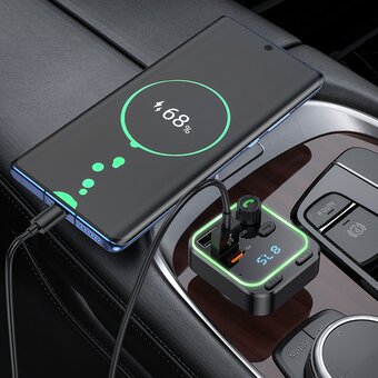  FM-Трансмиттер BOROFONE BC53 Highway PD20W+QC3.0 car BT FM transmitter черный 