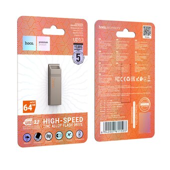  USB-флешка HOCO UD13 Clever 64GB USB3.2 USB flash drive серый 