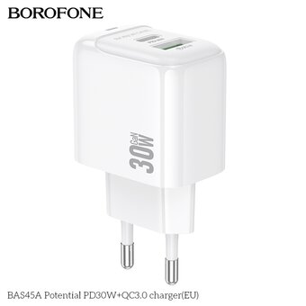  СЗУ BOROFONE BAS45A Potential PD30W+QC3.0 charger EU белый 