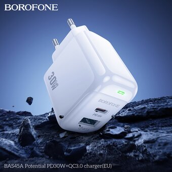  СЗУ BOROFONE BAS45A Potential PD30W+QC3.0 charger EU белый 