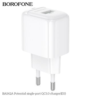  СЗУ BOROFONE BAS42A Potential single-port QC3.0 белый 