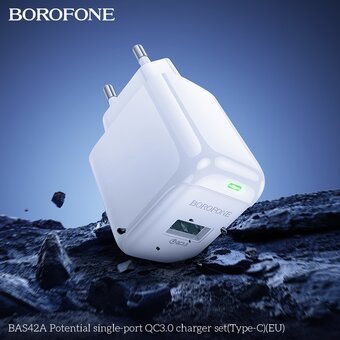 СЗУ BOROFONE BAS42A Potential single-port QC3.0 charger set Type-C EU белый 