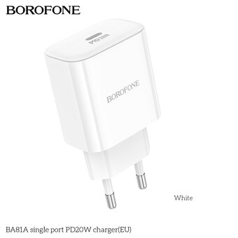 СЗУ BOROFONE BA81A single port PD20W charger EU белый 