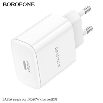  СЗУ BOROFONE BA81A single port PD20W charger EU белый 