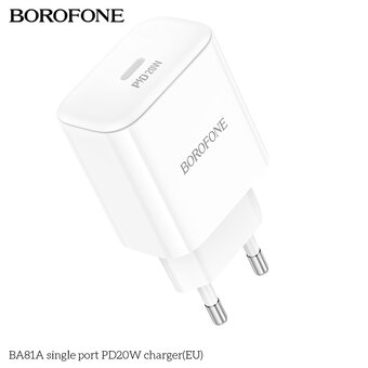  СЗУ BOROFONE BA81A single port PD20W charger EU белый 