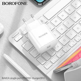  СЗУ BOROFONE BA81A single port PD20W charger EU белый 