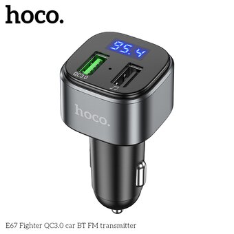  АЗУ Bluetooth FM трансмиттер Hoco E67 Fighter QC3.0 car, black 