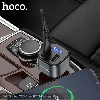  АЗУ Bluetooth FM трансмиттер Hoco E67 Fighter QC3.0 car, black 