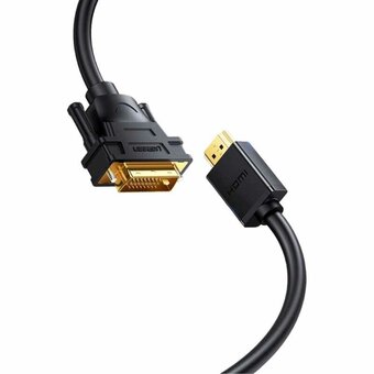  Кабель UGREEN HD106 10136 HDMI Male To DVI24+1 Round Cable 3m Black 