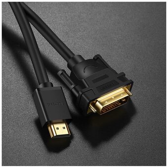  Кабель UGREEN HD106 10136 HDMI Male To DVI24+1 Round Cable 3m Black 