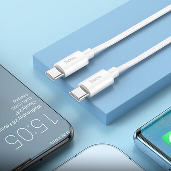  Дата-кабель HOCO X87 Magic silicone 60W PD charging data cable for Type-C + Type-C белый 