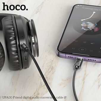  Аудио-адаптер HOCO UPA30 Friend digital audio conversion cable iP черный 