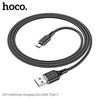  Дата-кабель HOCO X95 Goldentop charging data cable Type-C черный 