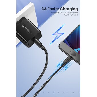  Кабель UGREEN US289 60135 USB 2.0 A to Micro USB Cable Nickel Plating 0.5m Black 