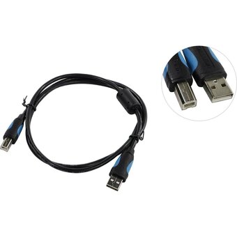  Кабель Vention VAS-A16-B100 USB 2.0 AM/BM 1м черный 