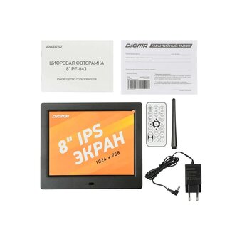  Цифровая фоторамка Digma PF-843 IPS черный 
