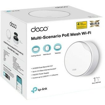  Mesh роутер TP-Link Deco X50-PoE(1-pack) бесшовный AX3000 1000/2500BASE-T белый 