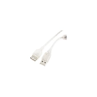  Кабель удлинитель Cablexpert CCF-USB2-AMAF-TR-2M USB2.0 Pro, AM/AF, 2м, экран, 2 феррит.кольца, прозрачный 