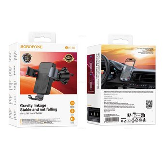  Автомобильный держатель BOROFONE BH118 Refined gravity car holder air outlet черно-серый 