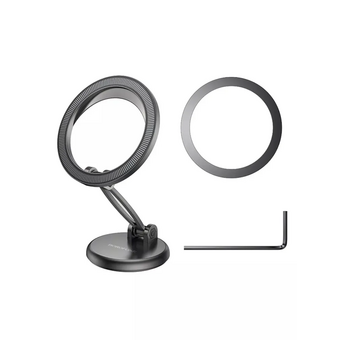  Автомобильный держатель BOROFONE BH114 Star metal ring magnetic car holder center console серый 