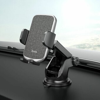  Автодержатель HOCO CA95 Polaris push-type telescopic suction cup car holder чёрный 