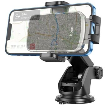  Автодержатель HOCO CA95 Polaris push-type telescopic suction cup car holder чёрный 