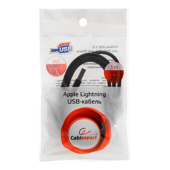  Кабель Cablexpert CC-ApUSB2bk1m USB 2.0 AM/Lightning 8P 1м черный 