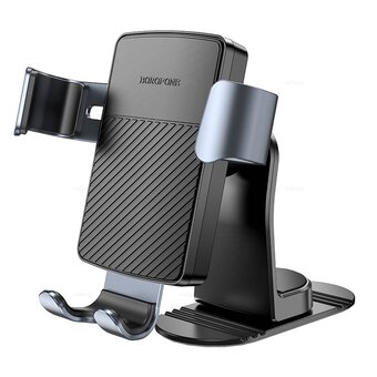  УЦ Автомобильный держатель BOROFONE BH119 Refined gravity car holder (center console) черно-серый (плохая упаковка) 