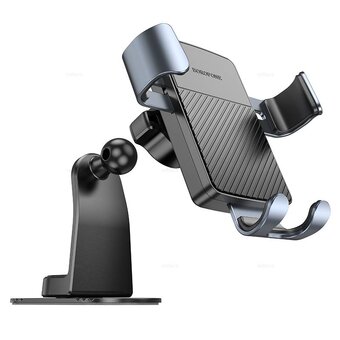  УЦ Автомобильный держатель BOROFONE BH119 Refined gravity car holder (center console) черно-серый (плохая упаковка) 