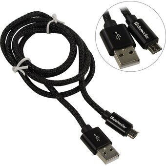  Кабель Defender USB08-03T (87802) USB2.0 to Micro-USB 1м black 
