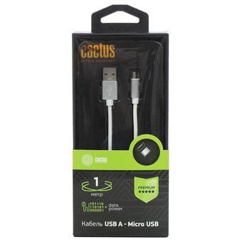  Кабель Cactus CS-USB.A.USB.MICRO-1 USB Type-C m-micro USB m 1м белый 