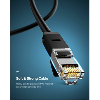  Кабель UGREEN NW102 20160 Cat 6 8-Core U/UTP Ethernet Cable 2m Black 