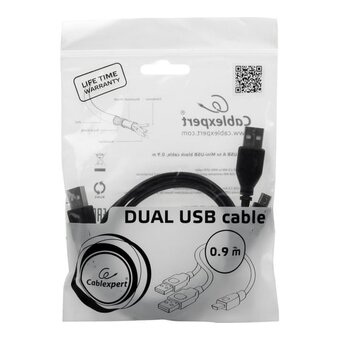  Кабель Gembird/Cablexpert CCP-USB22-AM5P-3 USB 2.0 Pro 2xAM/miniBM 5P 0.9м черный 