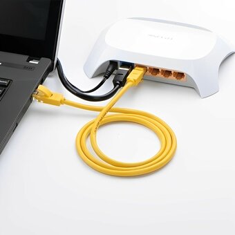  Кабель UGREEN NW103 11232 Cat5e U/UTP Lan cable 26AWG 3m Yellow 
